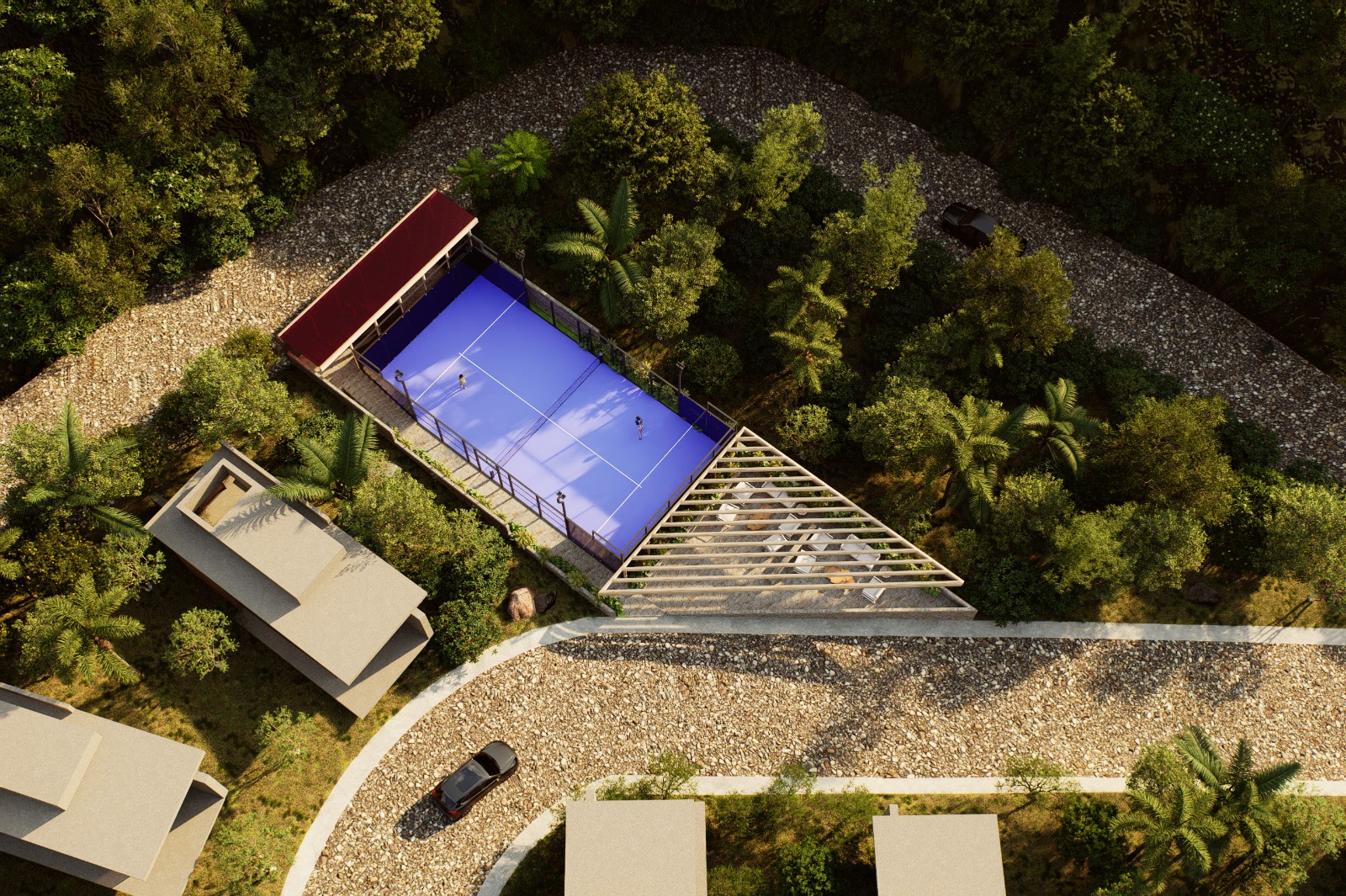 Casa contemporánea con fachada de piedra y madera