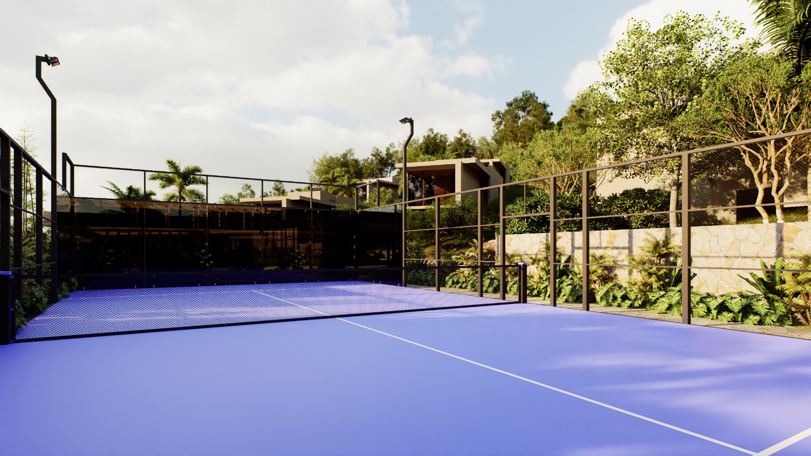 Residencia minimalista con techo voladizo